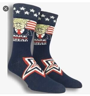 Funatic Donald Trump make america great again patriotic republican socks NEW 6p